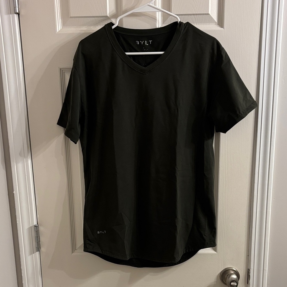 BYLT Basics Men's Dark Green V-Neck Tee